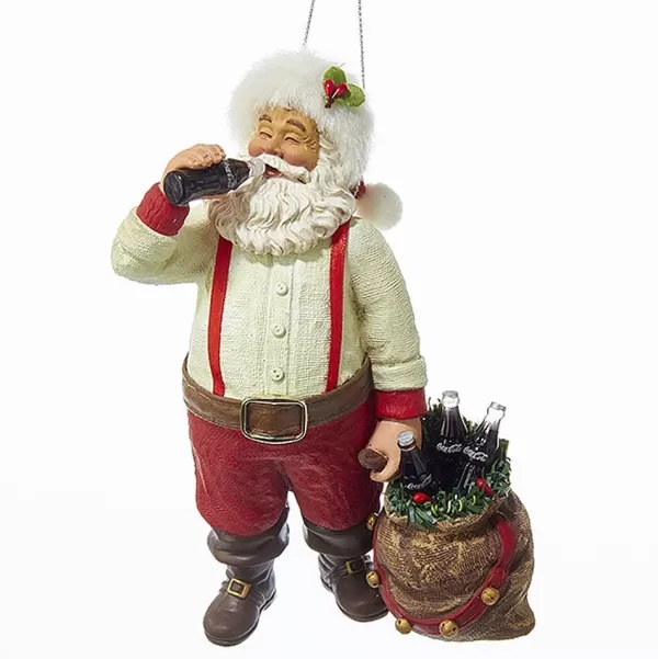 Santa Drinkng Coke With Sack And Bottles Cc9162^Kurt Adler New