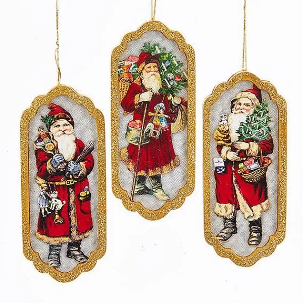 Kurt S. Adler Nyc C6848 Vintag Cranberry Santa Frame 3 Assorted^Kurt Adler New