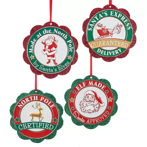 Kurt S. Adler Nyc C6884 Santa Seal Of Approval Ornament 4 Assorted^Kurt Adler Online