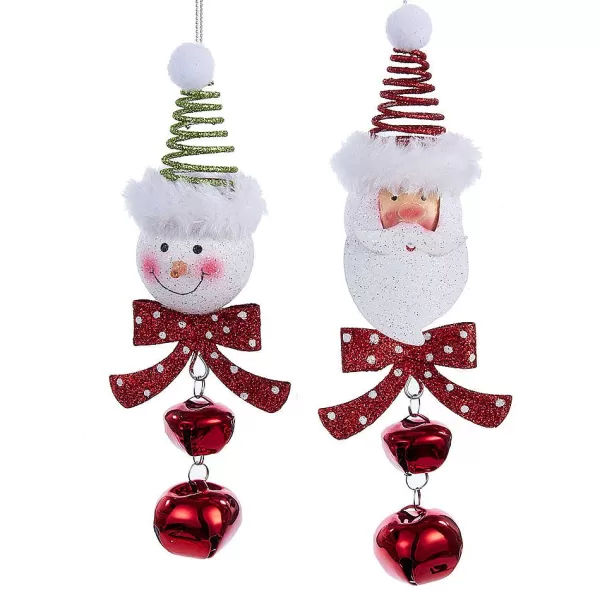 Kurt S. Adler Nyc D2412 Snowman/Santa Head Bell 2 Assorted^Kurt Adler Online