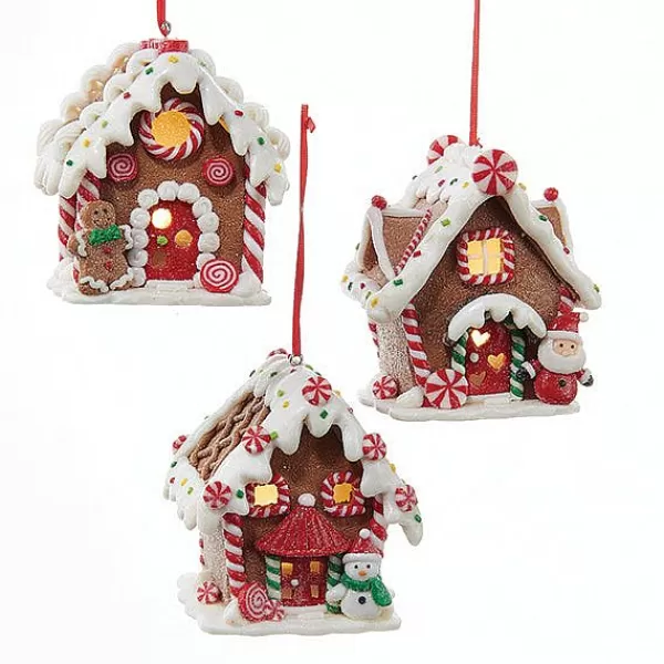 Kurt S. Adler Nyc D2881 Gingerbread Led House Ornament 3 Assorted^Kurt Adler Fashion