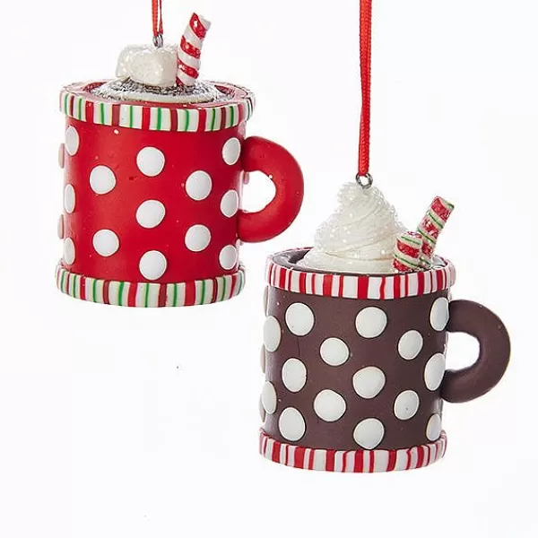 Kurt S. Adler Nyc D3059 Claydogh Hot Cocoa Cup Ornament 2 Assorted^Kurt Adler Shop