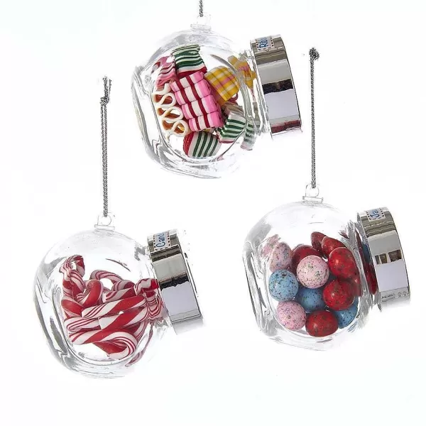 Kurt S. Adler Nyc Glass Candy Jar Ornament 3 Assorted A1722^Kurt Adler Sale