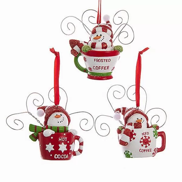 Kurt S. Adler Nyc H5115 Snowman In Cup Ornament 3 Assorted^Kurt Adler Cheap