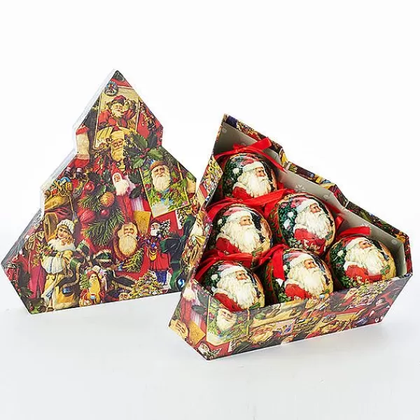 Kurt S. Adler Nyc J8189 Decoupage Christmas Balls 6Pc Box^Kurt Adler Flash Sale