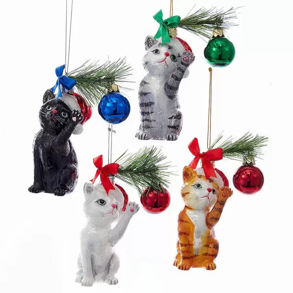 Kurt S. Adler Nyc Nb1141 Noble Gems Glass Xmas Cat 4 Assorted^Kurt Adler Shop