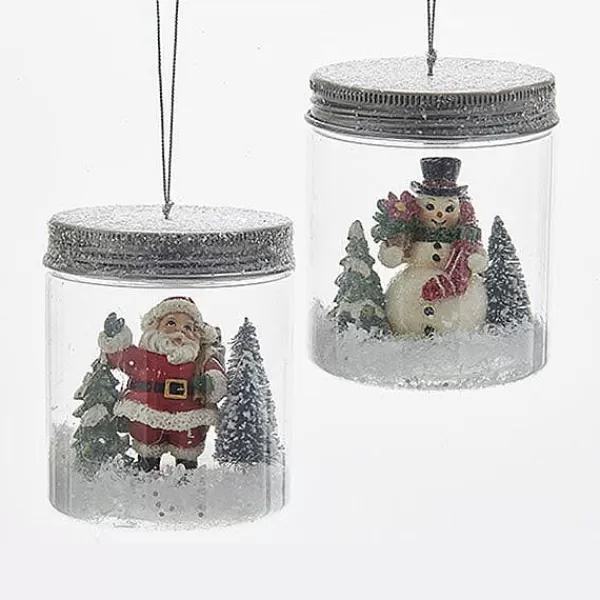 Kurt S. Adler Nyc Santa And Snowman In A Mason Jar Ornament 2 Assorted C6707^Kurt Adler Flash Sale