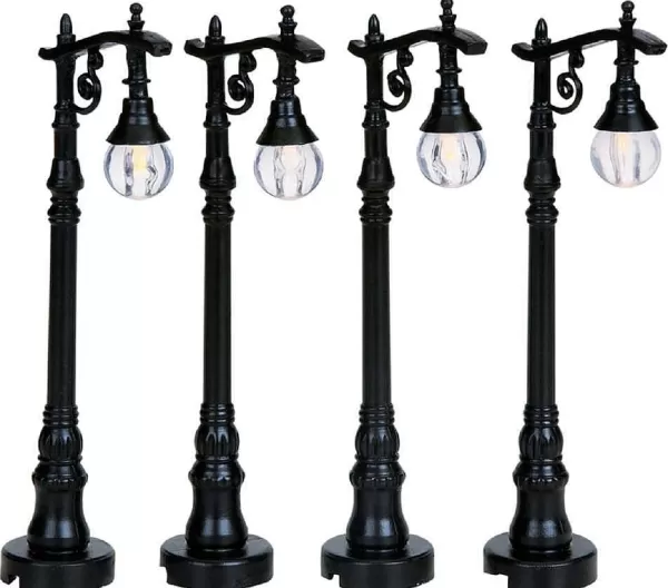 Antique Street Lamp, Set Of 4, B/O (4.5V) 94993 General^Lemax Fashion