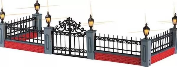 Lighted Wrought Iron Fence 54303 - Christmas Village^Lemax Shop