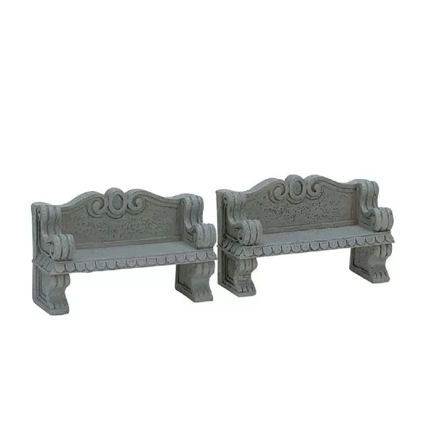 Stone Bench, Set Of 2 74612 General^Lemax Outlet