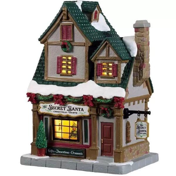 The Secret Santa Christmas Shoppe, B/O Led 95512 Caddington Village^Lemax Store