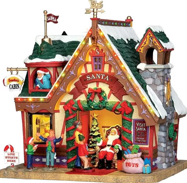Village 35554 Santa'S Cabin, With 4.5V Adaptor 35554^Lemax New