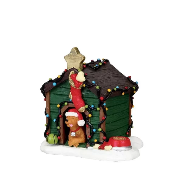 Villages Decorated Light Doghouse 02808^Lemax Clearance