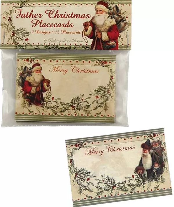 Lg2068 Vintage Santa Placecards^Bethany Lowe Fashion