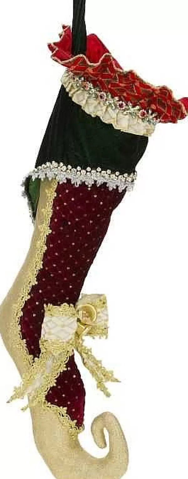 Gold Burgundy Stocking 24'' 24-87570^Mark Roberts Best Sale