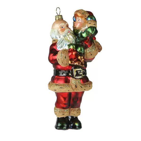 Mostowski Komozja Santa Carrying By A Child - Glass Bauble Handmade In Poland^Komozja Famiily Hot