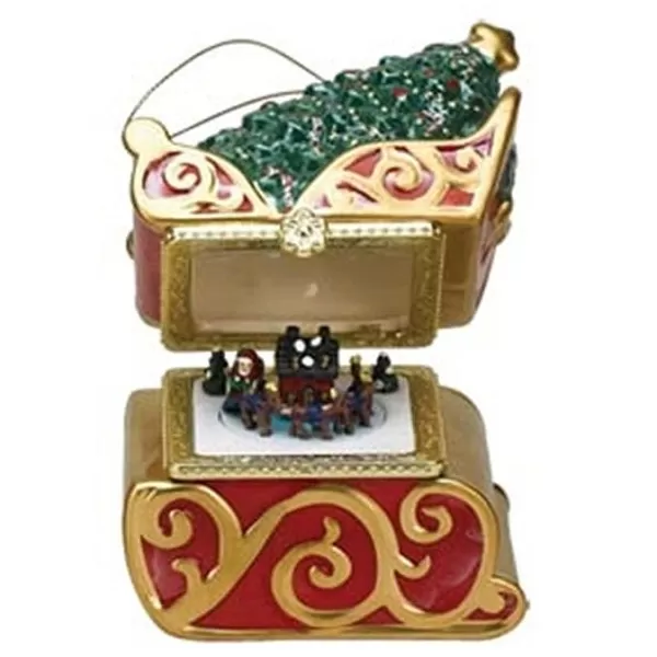 Mini Porcelain Music Box Sleigh 16596^Mr Christmas Fashion