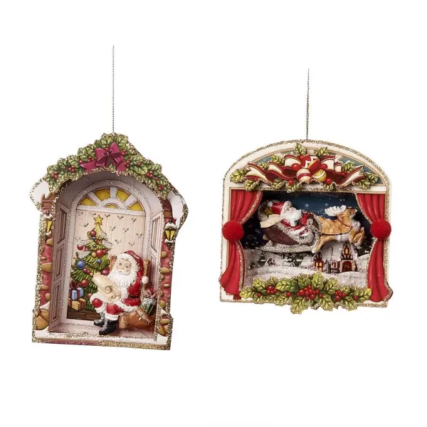 Paper 3D Santa Scene Ornament 2 Assorted Tr 27035^Goodwill Store