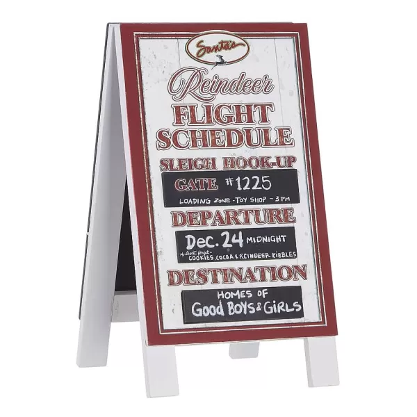 12Inch Reindeer Flight Schedule Sandwich Board 4116213^Raz Imports Best Sale