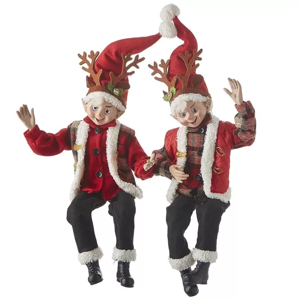 16Inch Posable Elf With Reindeer Antlers 4102265 2 Assorted^Raz Imports Shop