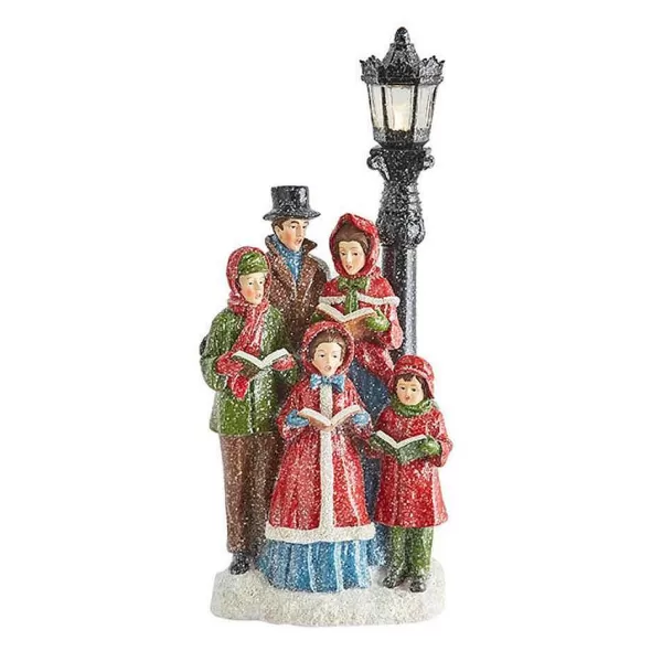 Carolers With Lighted Lamppost 4018206^Raz Imports Outlet