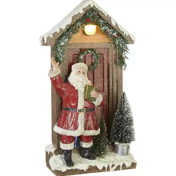 Lighted Santa At Door 3911115^Raz Imports Clearance