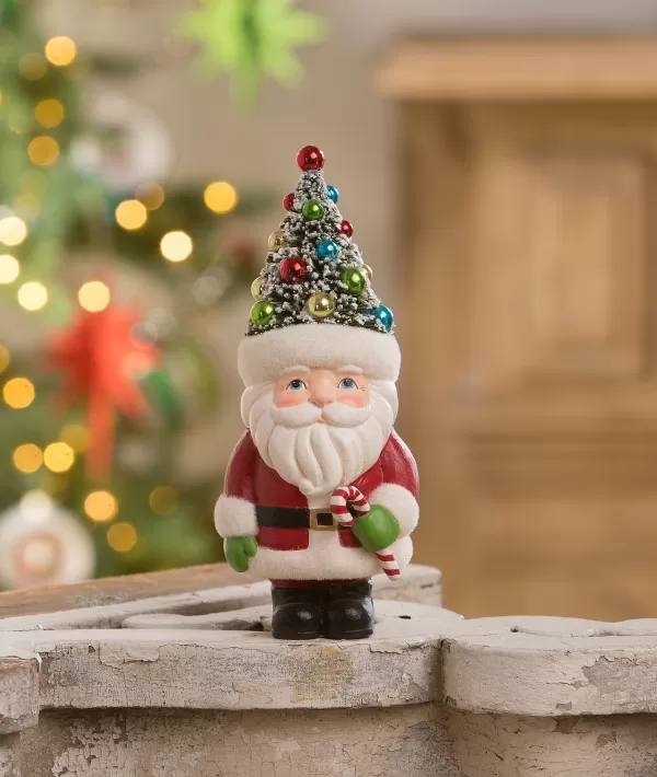 Retro Santa With Candy Cane And Tree Hat Tl2370 ^Bethany Lowe Cheap