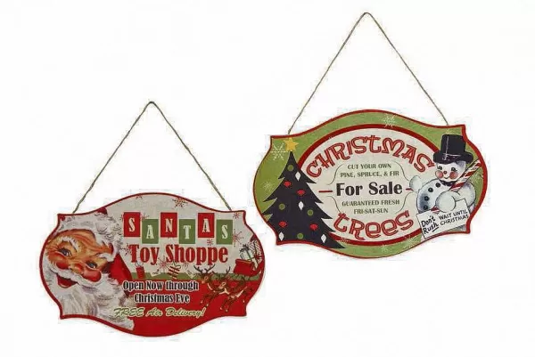 Rl7343 Retro Christmas Sign Ornament^Bethany Lowe Flash Sale