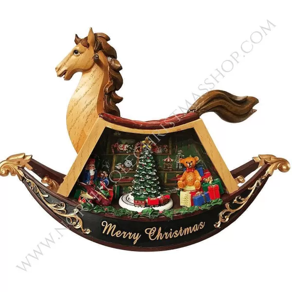 Rocking Horse Inside Scene Music Box^North Pole Store