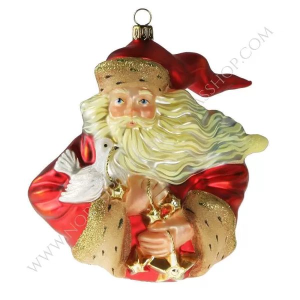 Santa With Embroidered Robe Komozja Family Mostowski - Glass Bauble Handmade In Poland^Komozja Famiily Discount