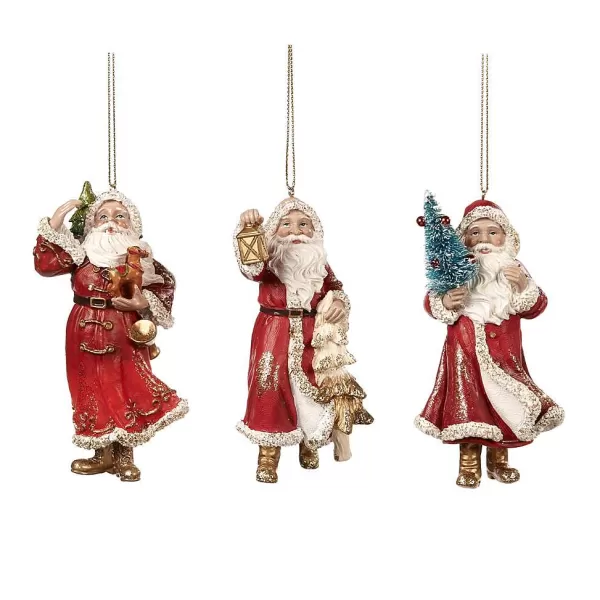 Santa With Tree Ornament 3 Assorted Tr 27164^Goodwill Best