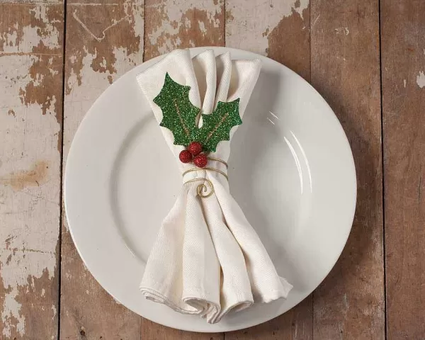 Tf8627 Holly Leaf Napkin Ring^Bethany Lowe Cheap