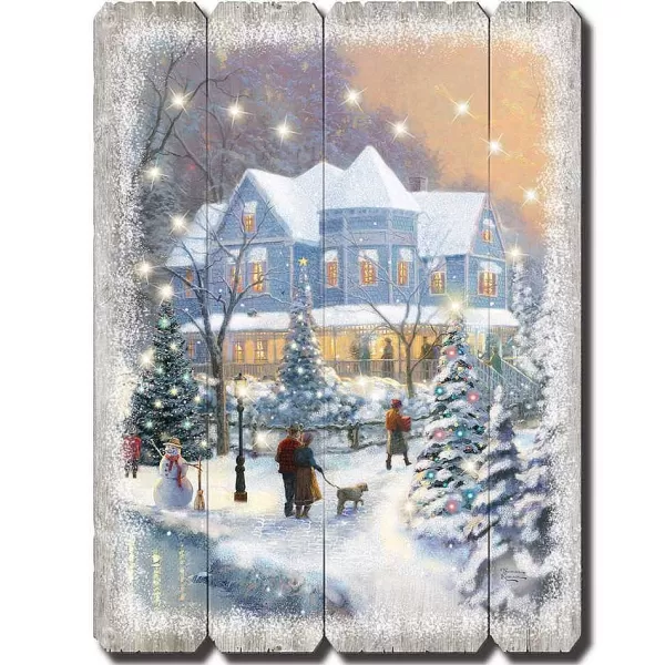 Starlit Winter Night Wall D Cor 01-25658-001 Bradford Exchange^Thomas Kinkade Cheap