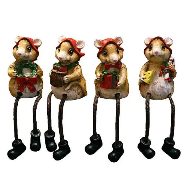 Secret Christmas Mouse Sitting On Shelf 4 Assorted Wb1200^Willow Brooks Flash Sale